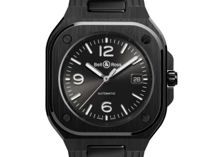 BELL & ROSS BR-05 Black Ceramic 41mm ブラック文字盤 ラバーストラップ BR05A-BL-CE/SRB
