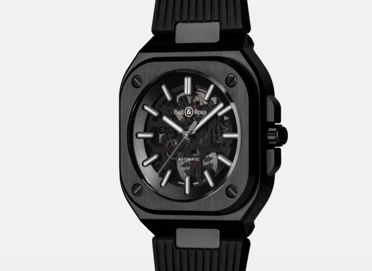 BELL & ROSS BR-05 Skeleton Black Ceramic 41mm ブラック文字盤 ラバーストラップ BR05A-BL-SK-CE/SRB