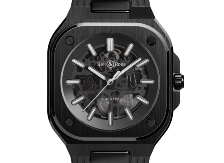 BELL & ROSS BR-05 Skeleton Black Ceramic 41mm ブラック文字盤 ラバーストラップ BR05A-BL-SK-CE/SRB