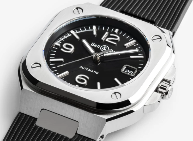 BELL & ROSS BR-05 Black Steel 40mm ブラック文字盤 ラバーストラップ BR05A-BL-ST/SRB