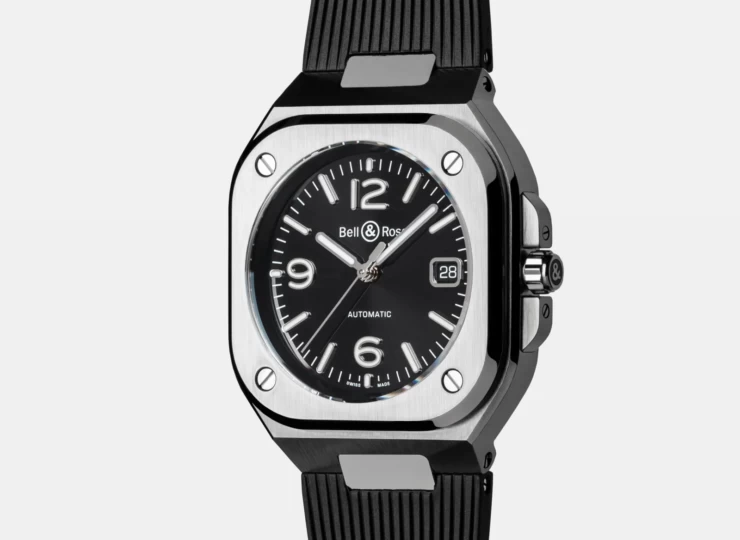 BELL & ROSS BR-05 Black Steel 40mm ブラック文字盤 ラバーストラップ BR05A-BL-ST/SRB