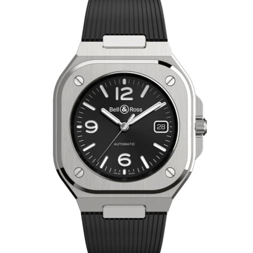 BR-05 Black Steel 40mm ブラック文字盤 ラバーストラップ