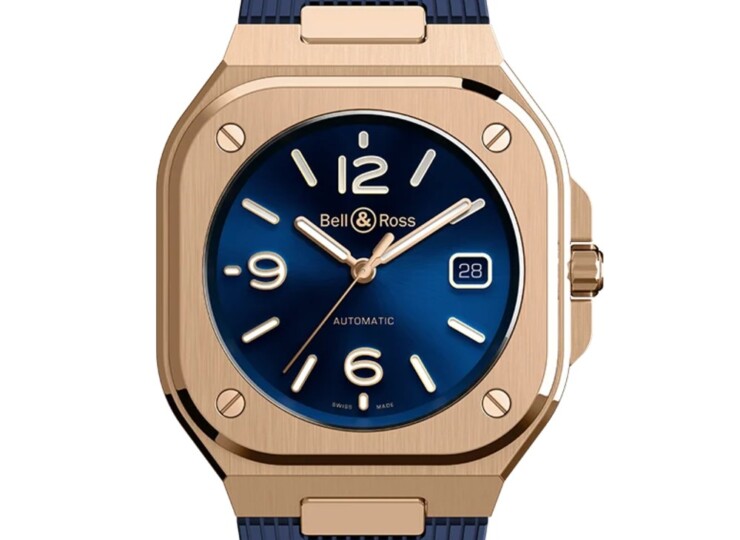 BELL & ROSS BR-05 BLUE GOLD 40mm ブルー文字盤 BR05A-BLU-PG/SRB
