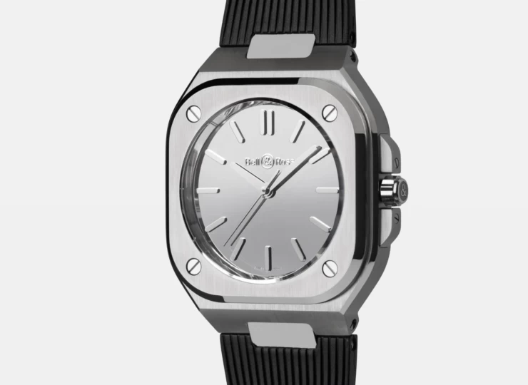 BELL & ROSS BR-05 Grey Mirror Steel 40mm グレー文字盤 ラバーストラップ BR05A-MI-ST/SRB