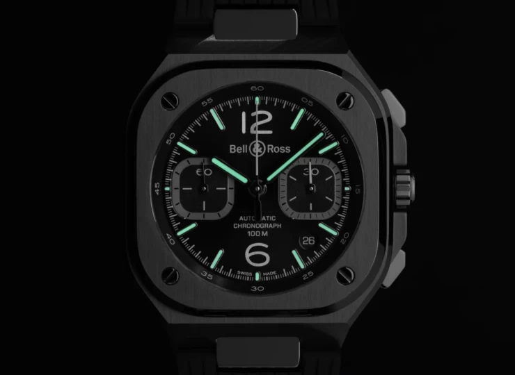 BELL & ROSS BR-05 Chrono Black Steel 42mm ブラック文字盤 ラバーストラップ BR05C-BLC-ST/SRB