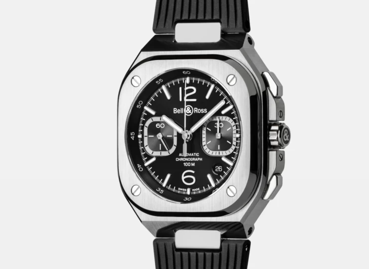BELL & ROSS BR-05 Chrono Black Steel 42mm ブラック文字盤 ラバーストラップ BR05C-BLC-ST/SRB