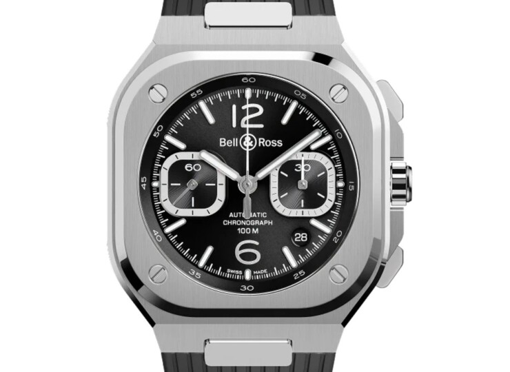BELL & ROSS BR-05 Chrono Black Steel 42mm ブラック文字盤 ラバーストラップ BR05C-BLC-ST/SRB