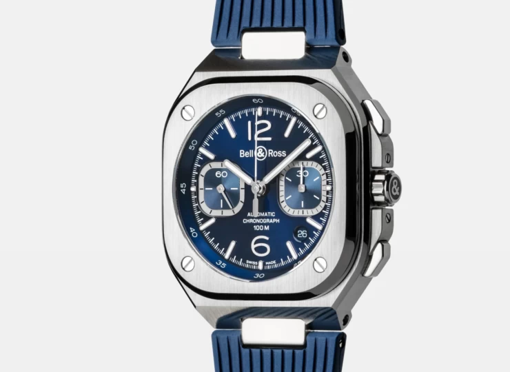 BELL & ROSS BR-05 Chrono Blue Steel 42mm ブルー文字盤 ラバーストラップ BR05C-BLU-ST/SRB