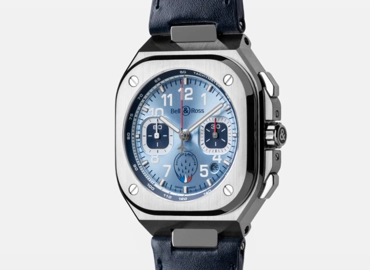 BELL & ROSS BR-05 Chrono Patrouille de France 42mm サニーブルー文字盤 BR05C-PAF-ST/SCA