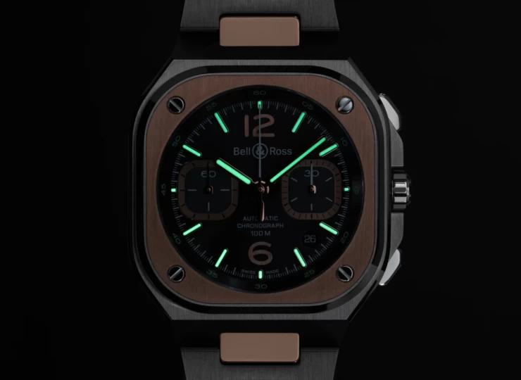 BELL & ROSS BR-05 Chrono Grey Steel & Gold 42mm ルテニウム文字盤 スティール＆ゴールドブレスレット BR05C-RTH-STPG/SSG