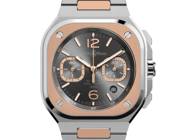 BELL & ROSS BR-05 Chrono Grey Steel & Gold 42mm ルテニウム文字盤 スティール＆ゴールドブレスレット BR05C-RTH-STPG/SSG