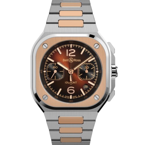 BR-05 Chrono S.T. Dupont 42mm ブラウン文字盤 スティール＆ゴールドブレスレット