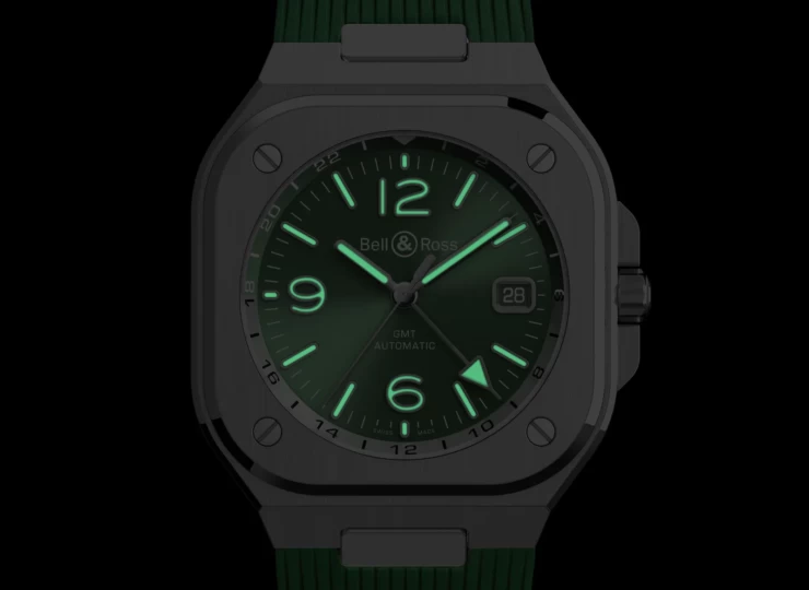 BELL & ROSS BR-05 GMT Green Steel 41mm グリーン文字盤 ラバーストラップ BR05G-GN-ST/SRB