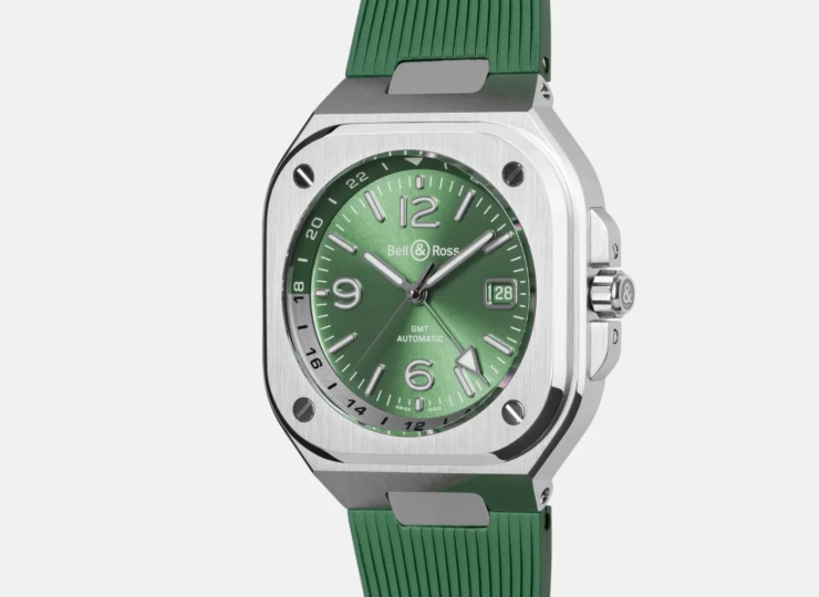 BELL & ROSS BR-05 GMT Green Steel 41mm グリーン文字盤 ラバーストラップ BR05G-GN-ST/SRB