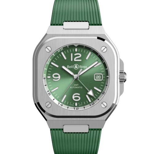 BR-05 GMT Green Steel 41mm グリーン文字盤 ラバーストラップ