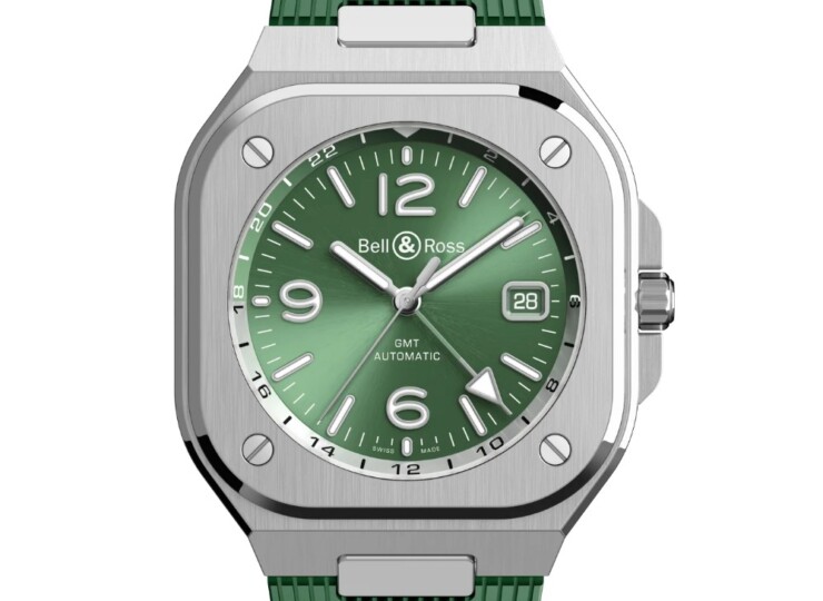 BELL & ROSS BR-05 GMT Green Steel 41mm グリーン文字盤 ラバーストラップ BR05G-GN-ST/SRB