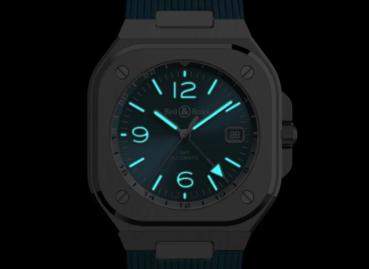 BELL & ROSS BR-05 GMT Sky Blue 41mm ブルー文字盤 ラバーストラップ BR05G-PB-ST/SRB