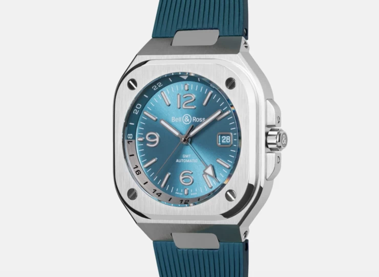 BELL & ROSS BR-05 GMT Sky Blue 41mm ブルー文字盤 ラバーストラップ BR05G-PB-ST/SRB