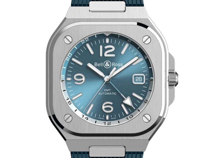 BELL & ROSS BR-05 GMT Sky Blue 41mm ブルー文字盤 ラバーストラップ BR05G-PB-ST/SRB