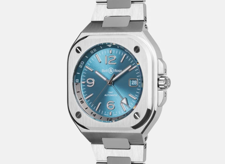 BELL & ROSS BR-05 GMT Sky Blue 41mm ブルー文字盤 スティールブレスレット BR05G-PB-ST/SST