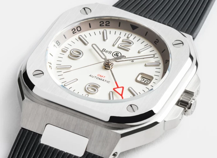 BELL & ROSS BR-05 GMT White 41mm シルバー文字盤 ラバーストラップ BR05G-SI-ST/SRB