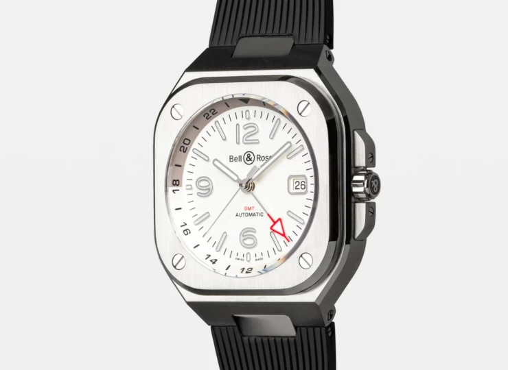 BELL & ROSS BR-05 GMT White 41mm シルバー文字盤 ラバーストラップ BR05G-SI-ST/SRB