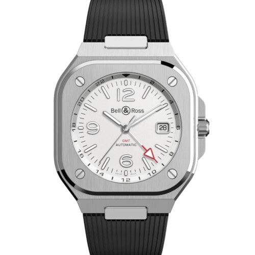 BR-05 GMT White 41mm シルバー文字盤 ラバーストラップ