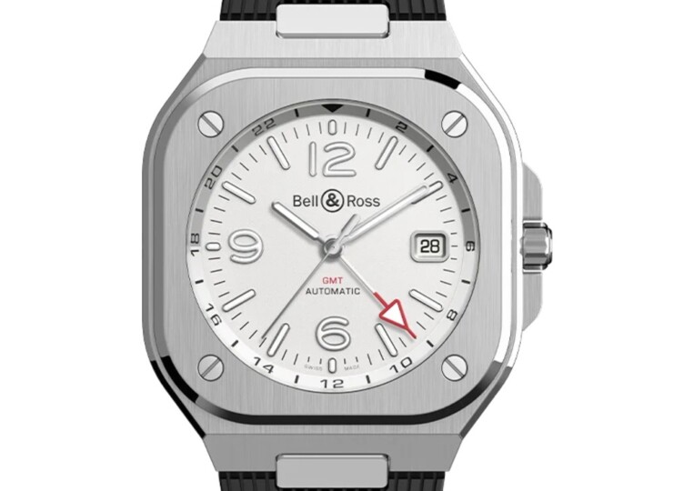 BELL & ROSS BR-05 GMT White 41mm シルバー文字盤 ラバーストラップ BR05G-SI-ST/SRB