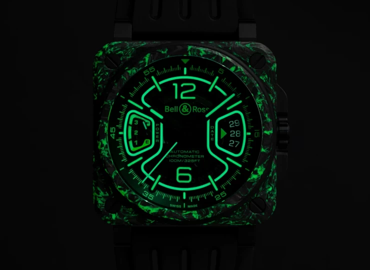 BELL & ROSS BR-X3 Night Vision 41mm サファイア文字盤 BRX3R-GN-CA/SRB