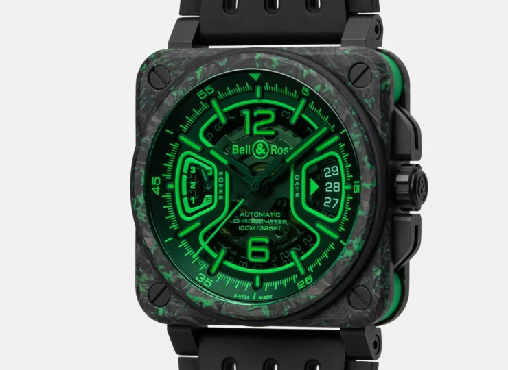 BELL & ROSS BR-X3 Night Vision 41mm サファイア文字盤 BRX3R-GN-CA/SRB