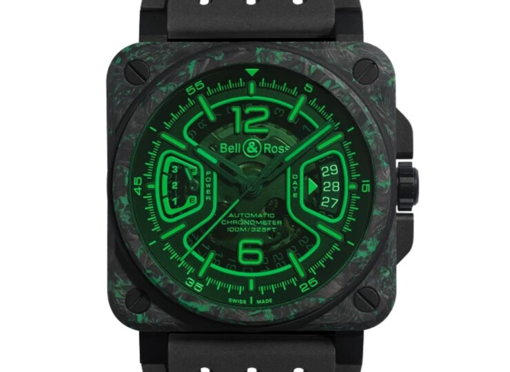 BELL & ROSS BR-X3 Night Vision 41mm サファイア文字盤 BRX3R-GN-CA/SRB