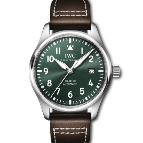 パイロット・ウォッチ・マーク XX 40mm グリーン文字盤 カーフスキン・ストラップ