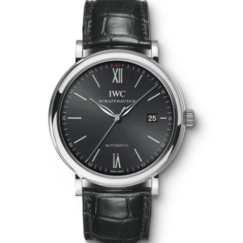 ポートフィノ・オートマティック 40mm ブラック文字盤 アリゲーター・ストラップ