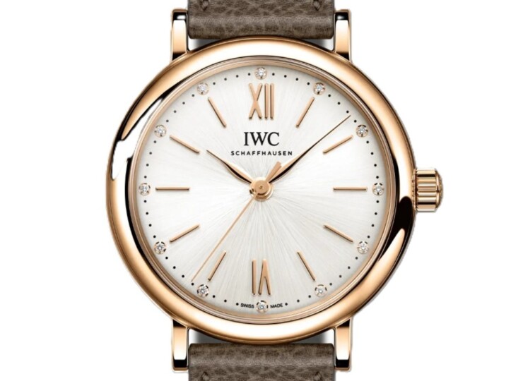IWC ポートフィノ・オートマティック 34mm シルバー文字盤 18Kレッドゴールド カーフスキン・ストラップ IW357414