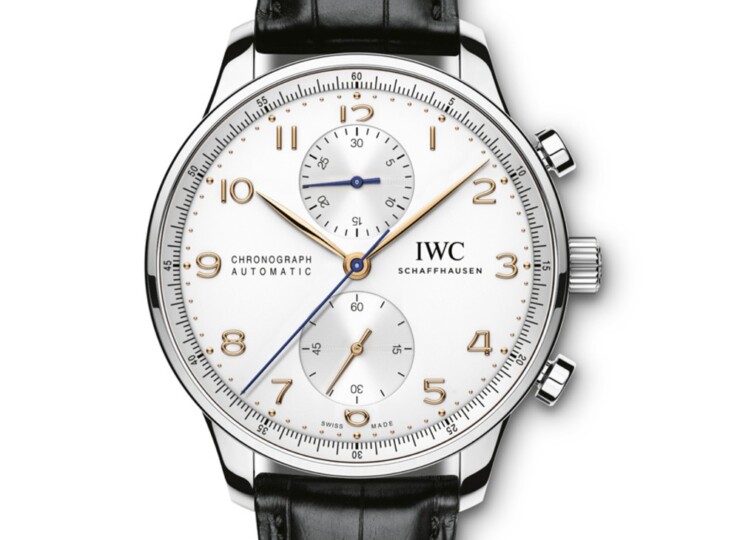IWC ポルトギーゼ・クロノグラフ 41mm シルバー文字盤 ステンレススティール ブラック・アリゲーター・ストラップ IW371604