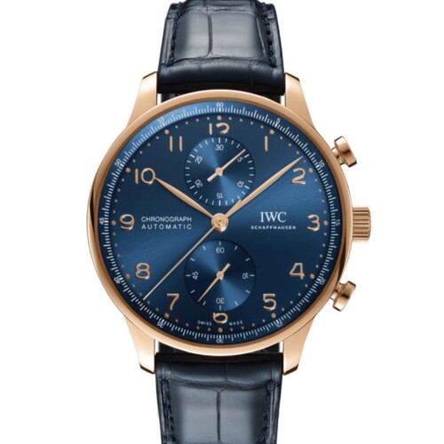 ポルトギーゼ・クロノグラフ 41mm ブルー文字盤 18Kレッドゴールド