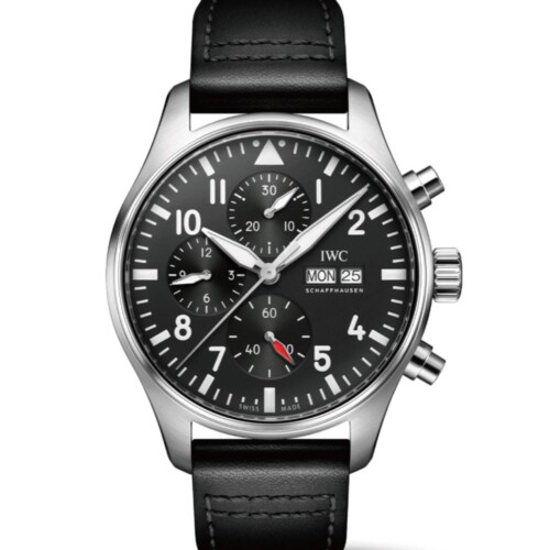 パイロット・ウォッチ・クロノグラフ 43mm ブラック文字盤 カーフスキン・ストラップ