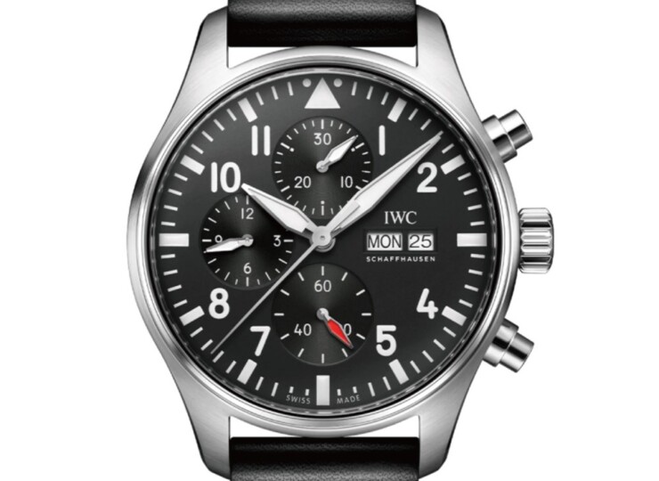 IWC パイロット・ウォッチ・クロノグラフ 43mm ブラック文字盤 カーフスキン・ストラップ IW378001