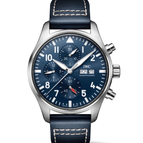 パイロット・ウォッチ・クロノグラフ 43mm ブルー文字盤 カーフスキン・ストラップ