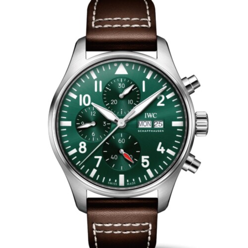 パイロット・ウォッチ・クロノグラフ 43mm グリーン文字盤 カーフスキン・ストラップ