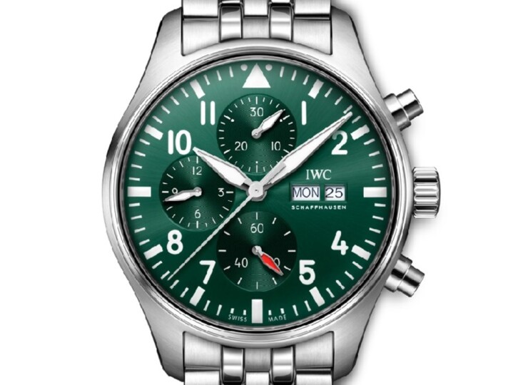 IWC パイロット・ウォッチ・クロノグラフ 43mm グリーン文字盤 ブレスレット IW378006