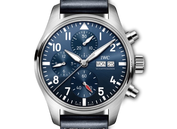 IWC パイロット・ウォッチ・クロノグラフ 41mm ブルー文字盤 カーフスキン・ストラップ IW388101