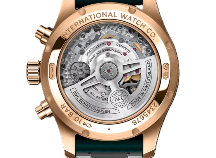 IWC パイロット・ウォッチ・クロノグラフ 41mm グリーン文字盤 18Kレッドゴールド ラバー・ストラップ IW388110