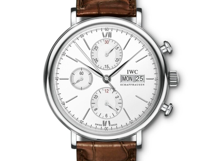 IWC ポートフィノ・クロノグラフ 42mm シルバー文字盤 ステンレススティール ダークブラウン・アリゲーター・ストラップ IW391027