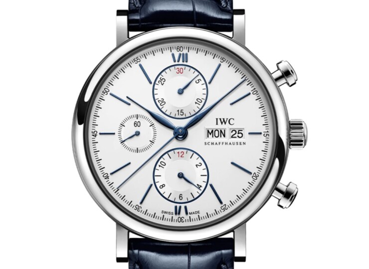 IWC ポートフィノ・クロノグラフ 42mm シルバー文字盤 ステンレススティール ブルー・アリゲーター・ストラップ IW391037