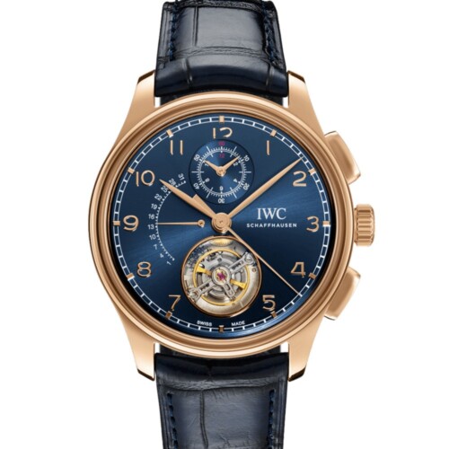 IWC ポルトギーゼ・トゥールビヨン・レトログラード・クロノグラフ 43.5mm ブルー文字盤 18Kアーマーゴールド® IW394005