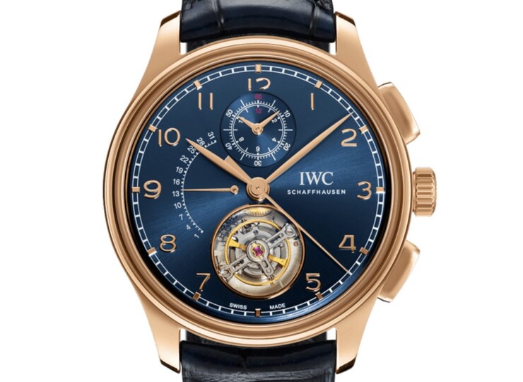 IWC ポルトギーゼ・トゥールビヨン・レトログラード・クロノグラフ 43.5mm ブルー文字盤 18Kアーマーゴールド® IW394005