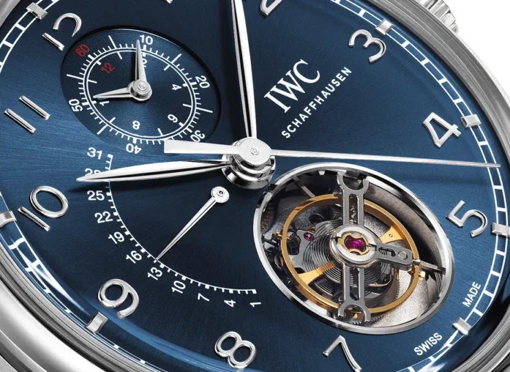IWC ポルトギーゼ・トゥールビヨン・レトログラード・クロノグラフ 43.5mm ブルー文字盤 プラチナ IW394007