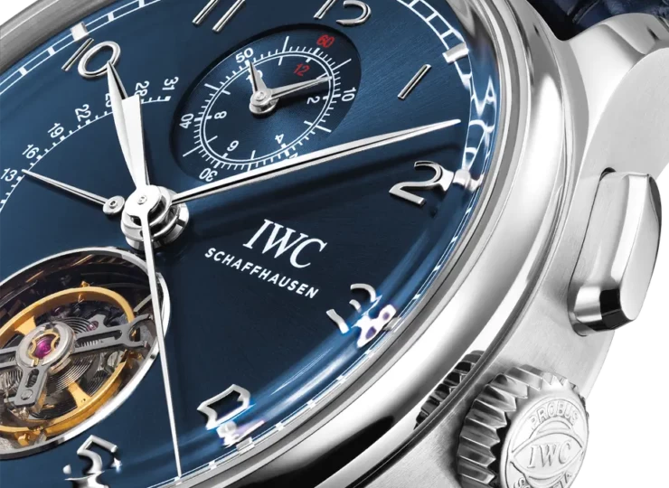IWC ポルトギーゼ・トゥールビヨン・レトログラード・クロノグラフ 43.5mm ブルー文字盤 プラチナ IW394007