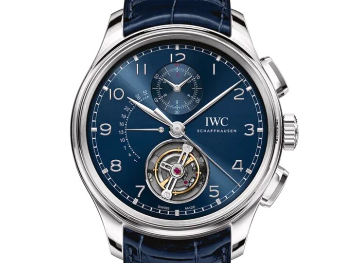 IWC ポルトギーゼ・トゥールビヨン・レトログラード・クロノグラフ 43.5mm ブルー文字盤 プラチナ IW394007